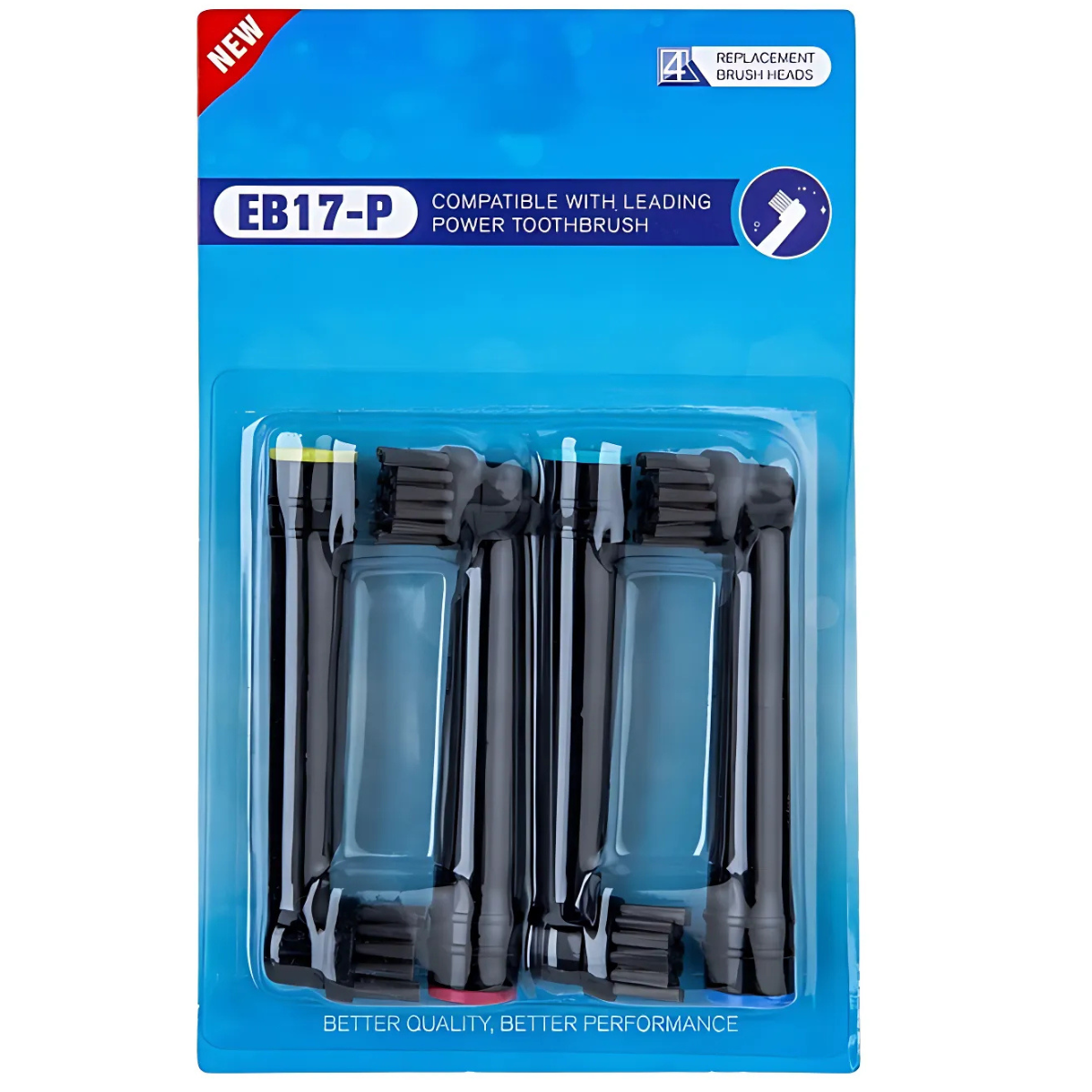 Zestaw 8 Końcówek Zamiennych Do Szczoteczek Braun Oral-B - EB17-P Białe & Czarne