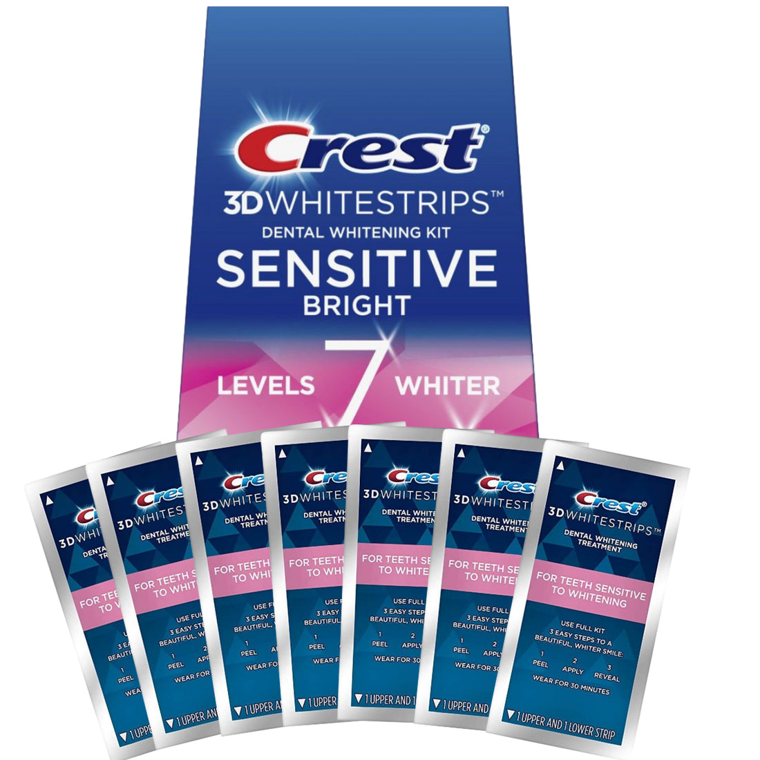 Paski Wybielające Crest Sensitive Bright 7 Levels Whiter Whitestrips