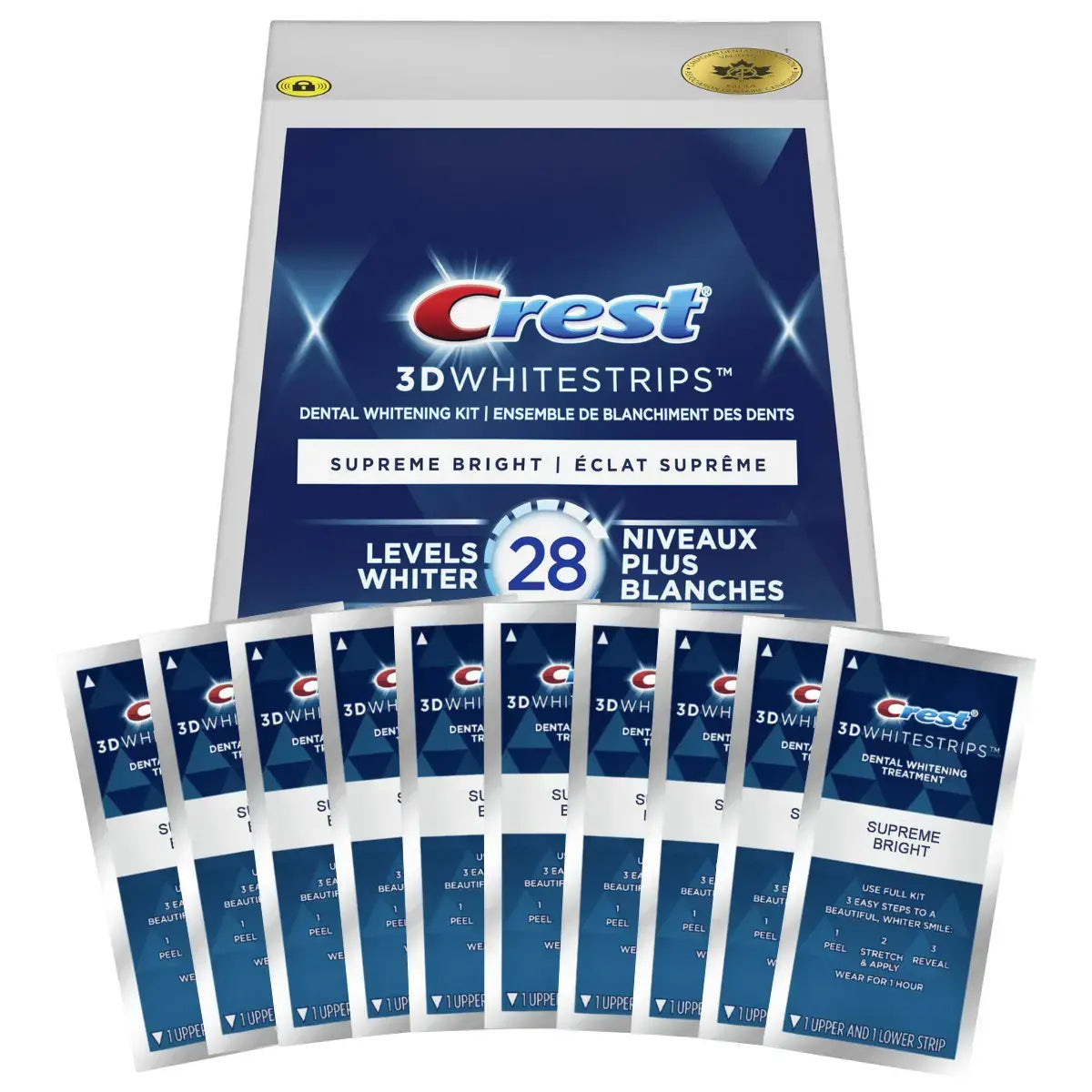 Paski Wybielające Crest Supreme Bright 28 Levels Whiter Whitestrips