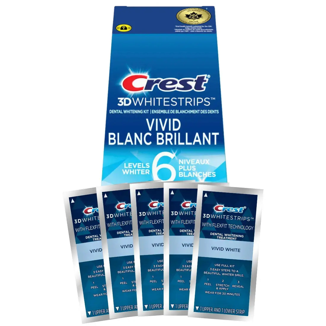 Paski Wybielające Crest Vivid Blanc Brillant 6 Levels Whiter Whitestrips