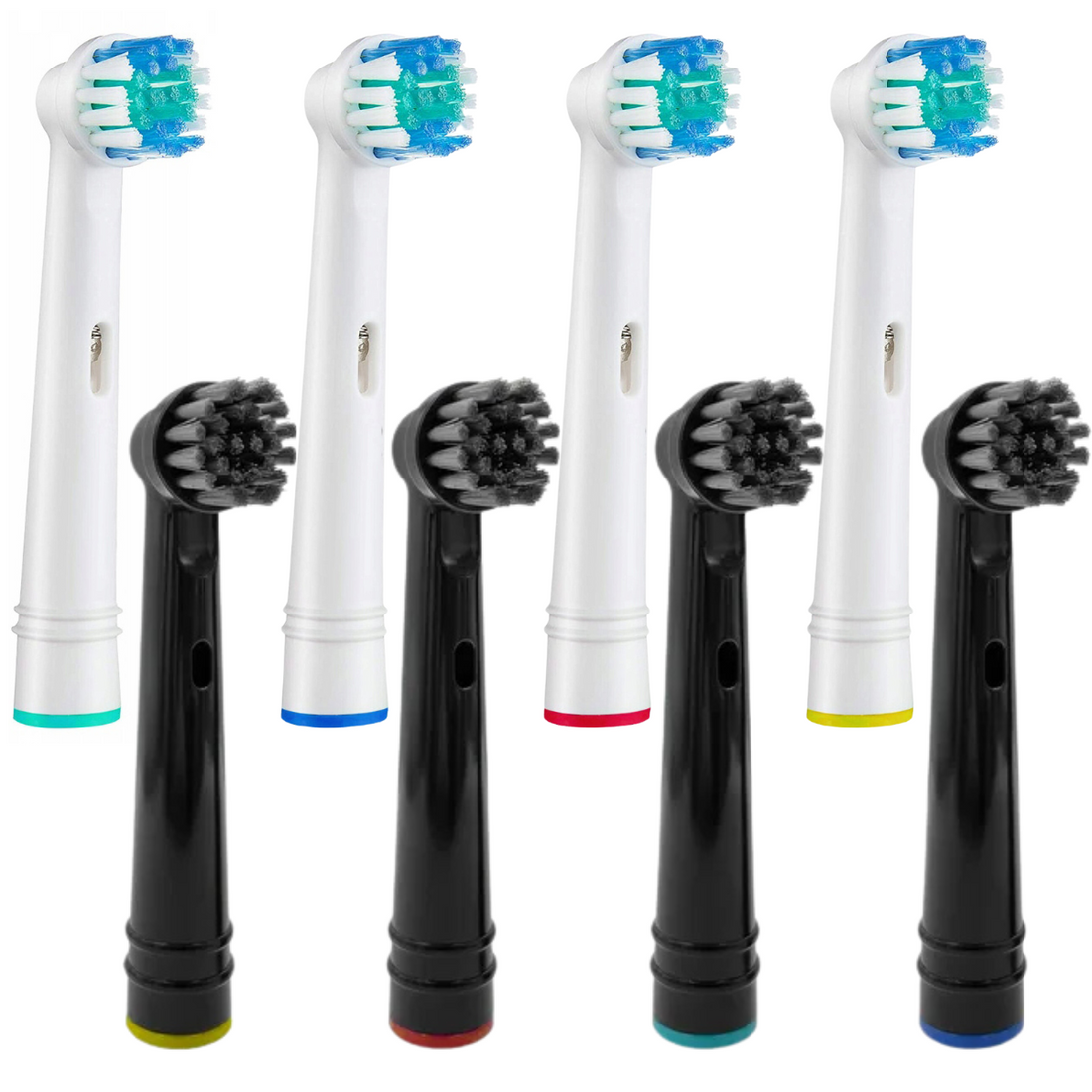 Zestaw 8 Końcówek Zamiennych Do Szczoteczek Braun Oral-B - EB17-P Białe & Czarne