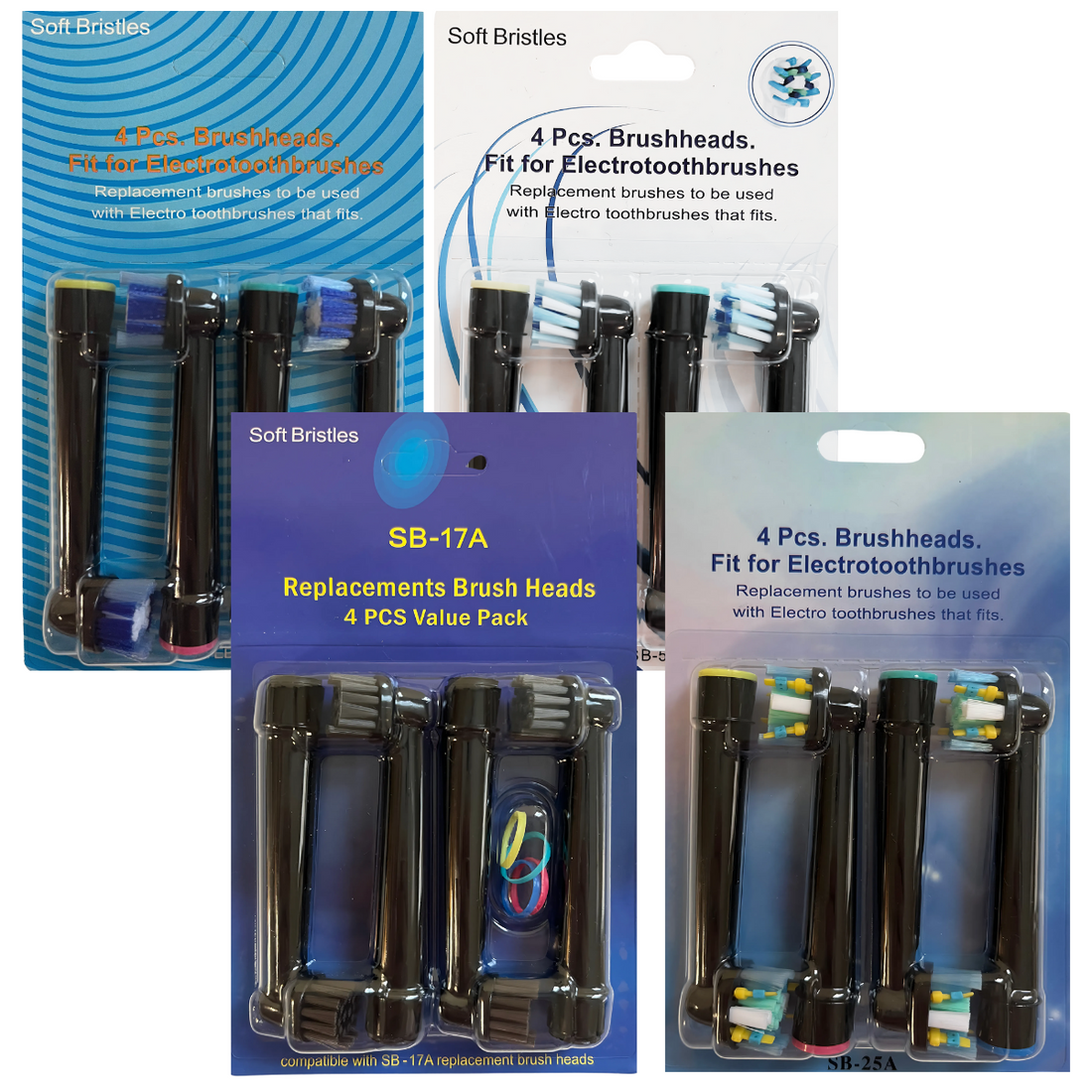 Zestaw 16 Końcówek Zamiennych Do Szczoteczek Braun Oral-B – SB-17A/SB-20A/SB-25A/SB-50A